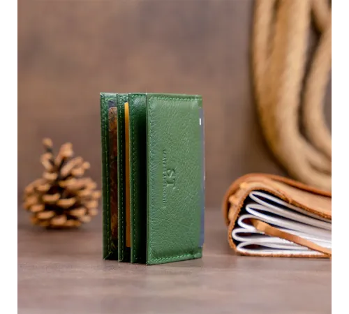 Візитниця-книжка ST Leather 19215 Зелена
