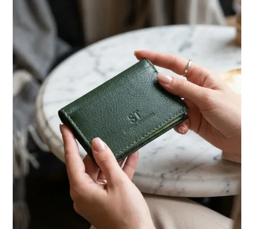 Візитниця-книжка ST Leather 19215 Зелена