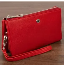 Місткий клатч з двох частин жіночий ST Leather 19251 Червоний