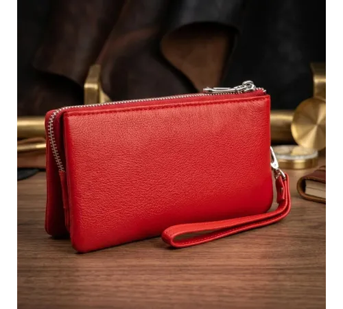 Місткий клатч з двох частин жіночий ST Leather 19251 Червоний