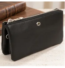 Місткий клатч на два відділення жіночий ST Leather 19246 Чорний