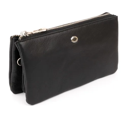 Місткий клатч на два відділення жіночий ST Leather 19246 Чорний