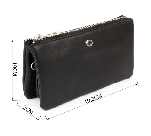 Місткий клатч на два відділення жіночий ST Leather 19246 Чорний