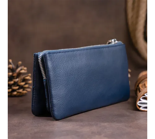 Місткий клатч на два відділення жіночий ST Leather 19248 Синій
