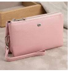 Місткий клатч на два відділення жіночий ST Leather 19250 Рожевий