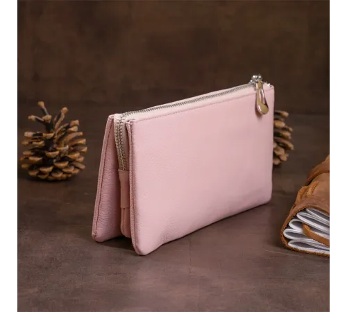 Місткий клатч на два відділення жіночий ST Leather 19250 Рожевий