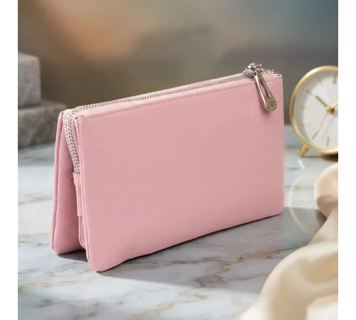 Місткий клатч на два відділення жіночий ST Leather 19250 Рожевий
