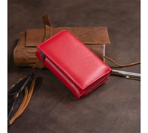 Жіноче шкіряне портмоне для карток купюр та монет ST Leather 19335 Червоне
