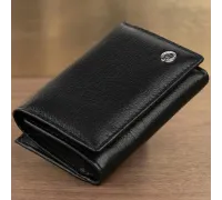 Горизонтальне портмоне зі шкіри унісекс на магніті ST Leather 19331 Чорне