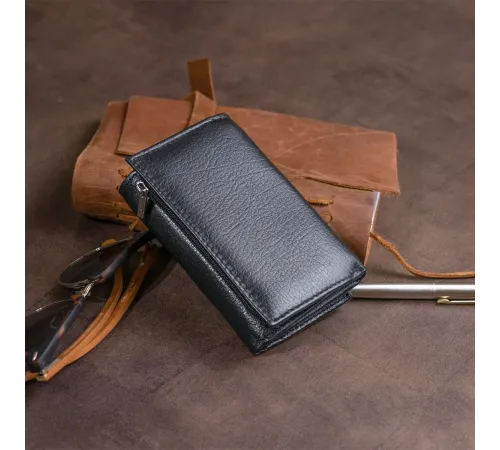 Горизонтальне портмоне зі шкіри унісекс на магніті ST Leather 19331 Чорне
