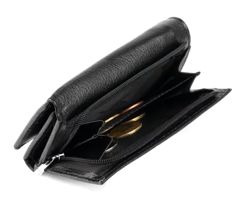 Горизонтальне портмоне зі шкіри унісекс на магніті ST Leather 19331 Чорне