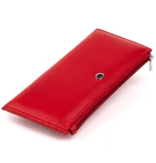Горизонтальний тонкий гаманець зі шкіри жіночий ST Leather 19330 Червоний