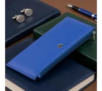 Горизонтальний тонкий гаманець зі шкіри унісекс ST Leather 19329 Синій