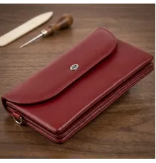 Клатч зі шкіри жіночий ST Leather 19318 Бордовий