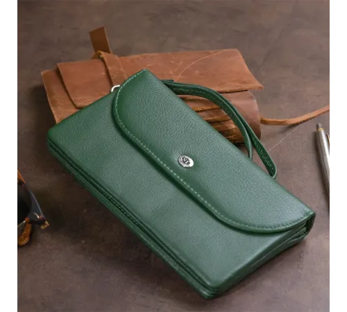 Клатч зі шкіри жіночий ST Leather 19320 Зелений