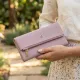 Клатч конверт з кишенею для мобільного шкіряний жіночий ST Leather 19269 Ліловий