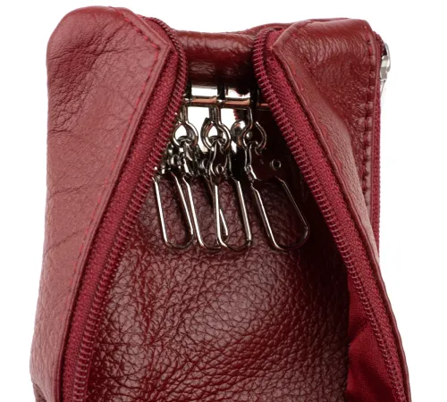 Ключница-кошелек с кармашком женская ST Leather 19352 Бордовая