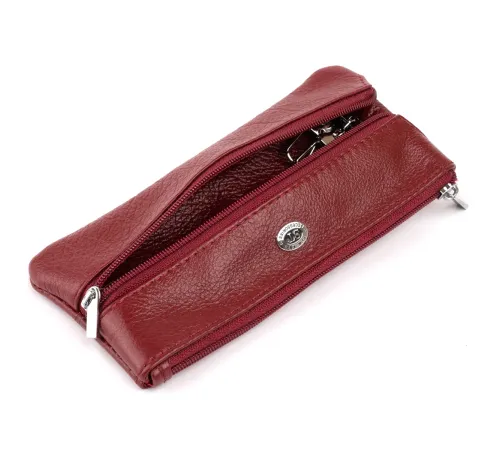 Ключница-кошелек с кармашком женская ST Leather 19352 Бордовая