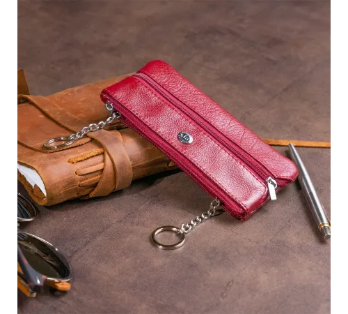 Ключница-кошелек с кармашком женская ST Leather 19352 Бордовая