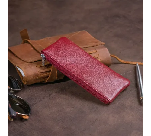 Ключница-кошелек с кармашком женская ST Leather 19352 Бордовая