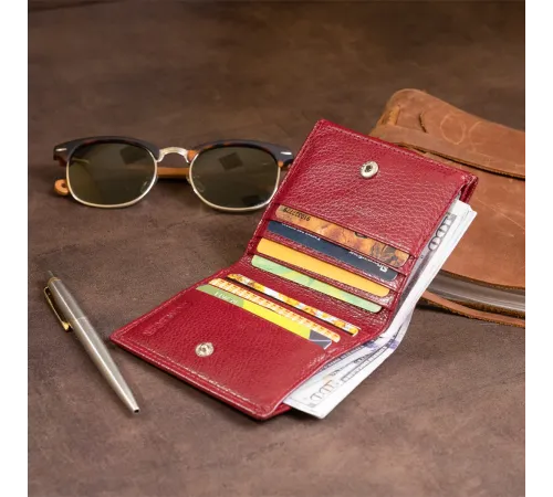 Компактний гаманець жіночий ST Leather 19257 Бордовий