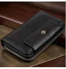 Гаманець зі шкіри на клямці ST Leather 19339 Чорний