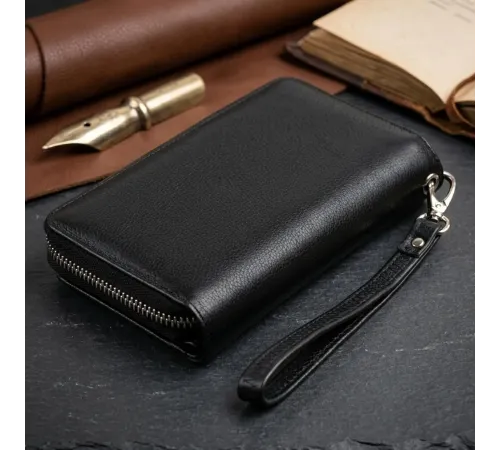 Гаманець зі шкіри на клямці ST Leather 19339 Чорний