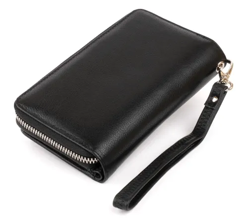 Гаманець зі шкіри на клямці ST Leather 19339 Чорний