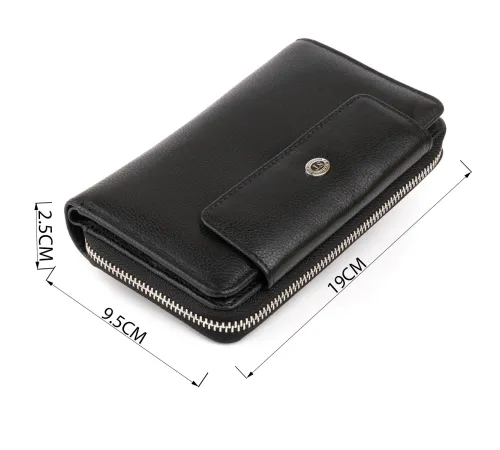 Гаманець зі шкіри на клямці ST Leather 19339 Чорний