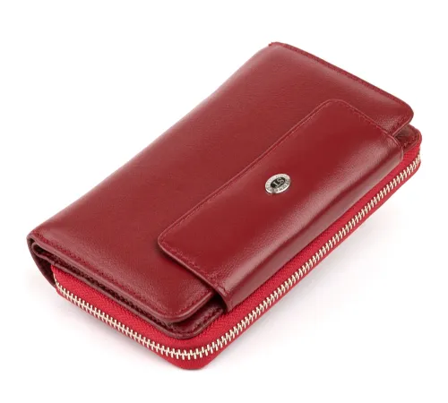 Гаманець зі шкіри на клямці ST Leather 19341 Бордовий