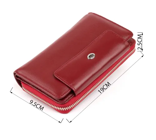 Гаманець зі шкіри на клямці ST Leather 19341 Бордовий