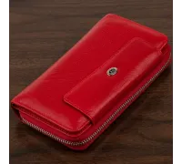 Гаманець зі шкіри на клямці ST Leather 19343 Червоний