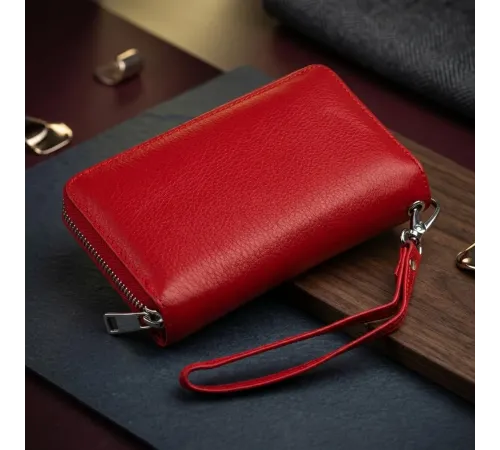 Гаманець зі шкіри на клямці ST Leather 19343 Червоний