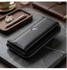 Жіночий шкіряний клатч для карток купюр та документів ST Leather 19292 Чорний
