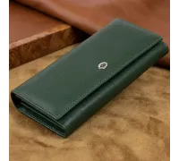Гаманець на магнітах з клапаном жіночий ST Leather 19240 Зелений
