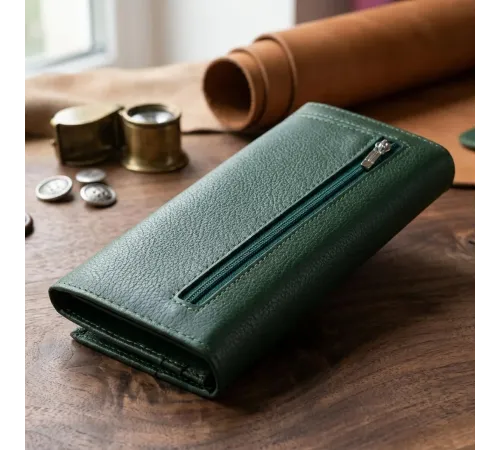Гаманець на магнітах з клапаном жіночий ST Leather 19240 Зелений