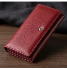 Гаманець на магнітах з клапаном жіночий ST Leather 19244 Бордовий