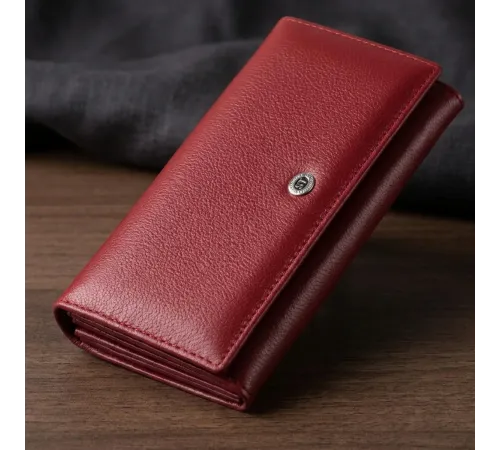 Гаманець на магнітах з клапаном жіночий ST Leather 19244 Бордовий