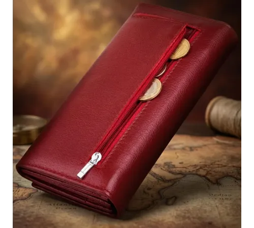 Гаманець на магнітах з клапаном жіночий ST Leather 19244 Бордовий