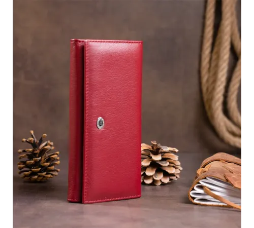 Гаманець на магнітах з клапаном жіночий ST Leather 19244 Бордовий