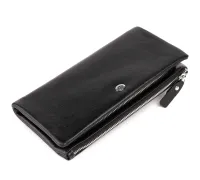 Гаманець-клатч зі шкіри з кишенею для мобільного ST Leather 19310 Чорний