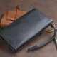 Гаманець-клатч зі шкіри з кишенею для мобільного ST Leather 19310 Чорний