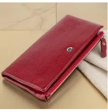 Гаманець-клатч зі шкіри з кишенею для мобільного ST Leather 19311 Бордовий