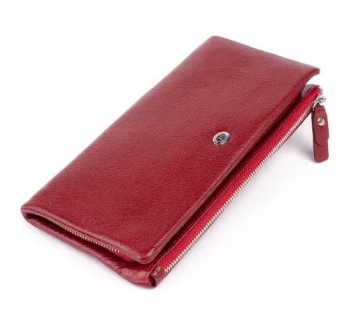 Гаманець-клатч зі шкіри з кишенею для мобільного ST Leather 19311 Бордовий