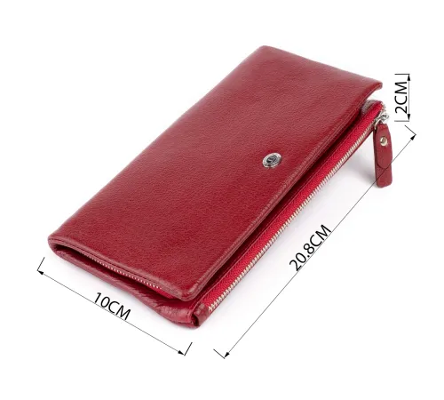 Гаманець-клатч зі шкіри з кишенею для мобільного ST Leather 19311 Бордовий