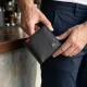 Стильне портмоне-кредитниця комбі в гладкій шкірі GRANDE PELLE 11327 Чорне