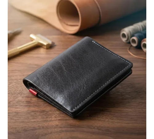 Стильне портмоне-кредитниця комбі в гладкій шкірі GRANDE PELLE 11327 Чорне