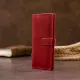 Вертикальний жіночий гаманець глянсовий Anet на кнопці GRANDE PELLE 11325 Червоний