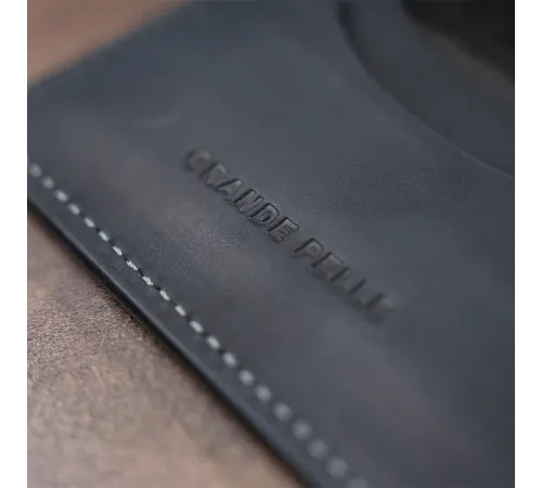 Візитниця з обкладинкою для ID-паспорта з натуральної шкіри GRANDE PELLE 11290 Чорна
