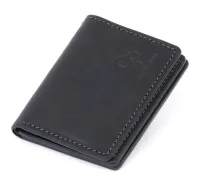 Візитниця з обкладинкою для ID-паспорта з натуральної шкіри GRANDE PELLE 11291 Чорна